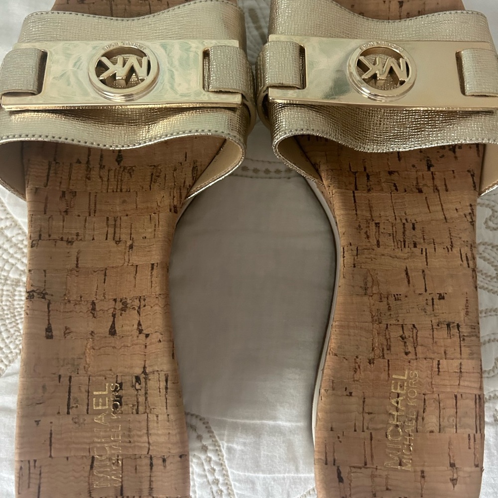 Michael Kors Gold Slide Sandals